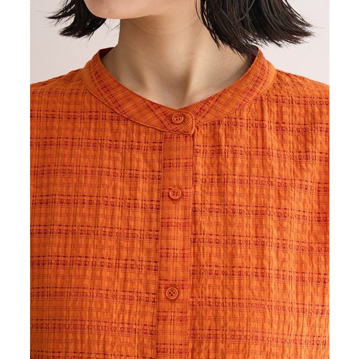 シアーチェック７分袖シャツ | Green Parks  | 詳細画像9 