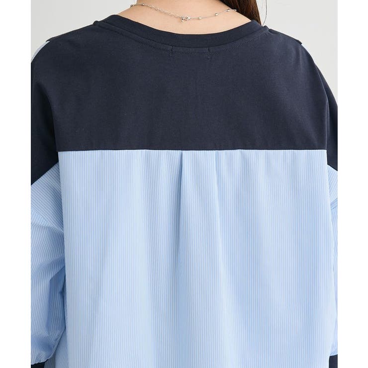 7分袖サイドシャーリングドッキングプルオーバー | Green Parks  | 詳細画像10 