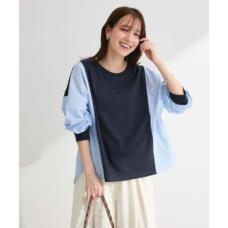 7分袖サイドシャーリングドッキングプルオーバー | Green Parks  | 詳細画像5 