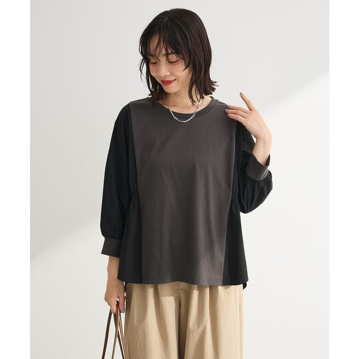 7分袖サイドシャーリングドッキングプルオーバー | Green Parks  | 詳細画像16 