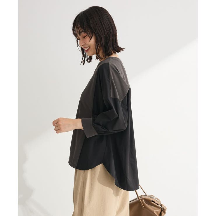 7分袖サイドシャーリングドッキングプルオーバー | Green Parks  | 詳細画像17 