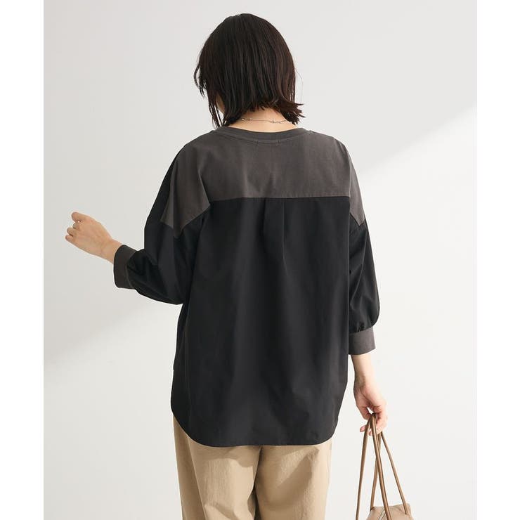 7分袖サイドシャーリングドッキングプルオーバー | Green Parks  | 詳細画像18 