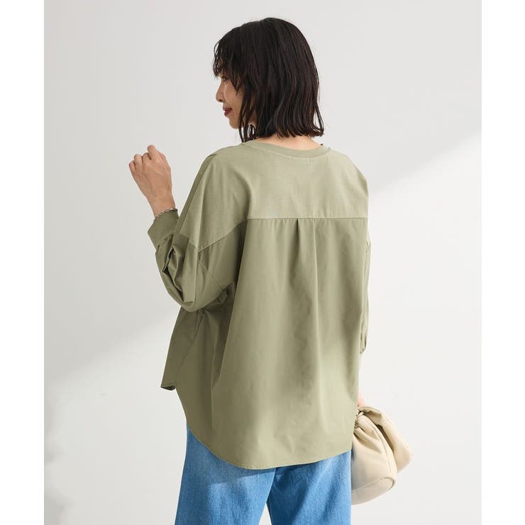 7分袖サイドシャーリングドッキングプルオーバー | Green Parks  | 詳細画像24 