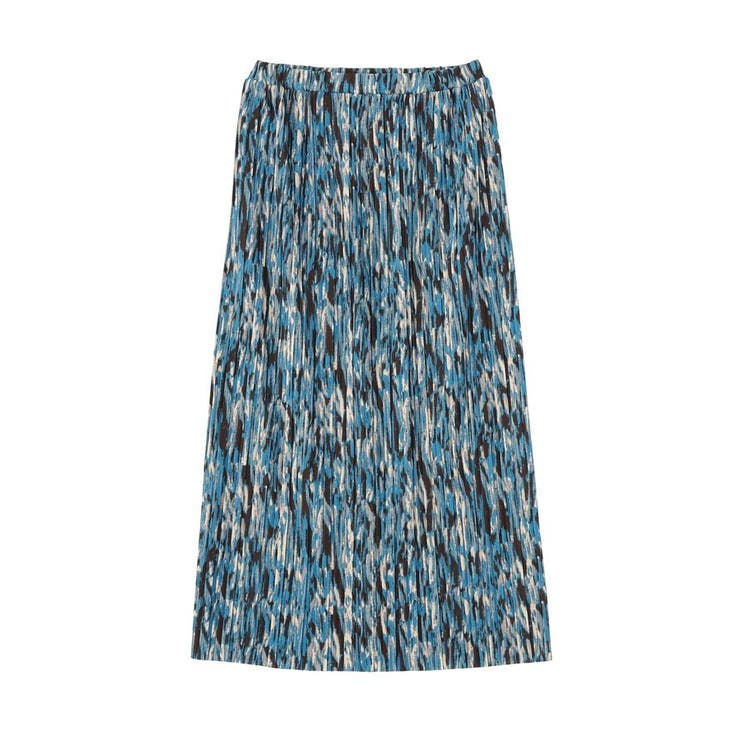 ブルー | 柄プリーツスカート | Green Parks 