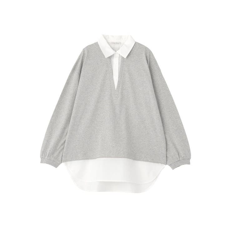 杢グレー | 衿レイヤードッキングチュニック | Green Parks 