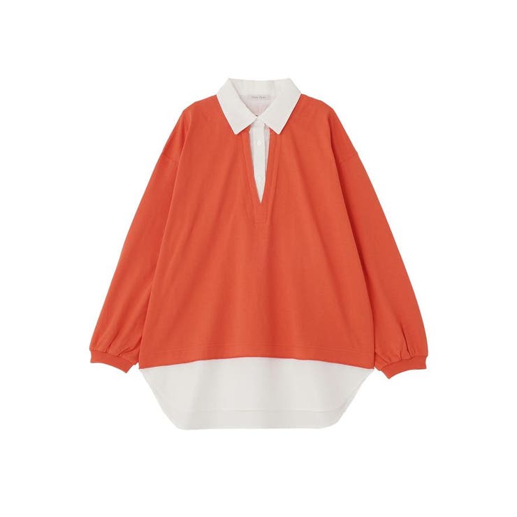 オレンジ | 衿レイヤードッキングチュニック | Green Parks 