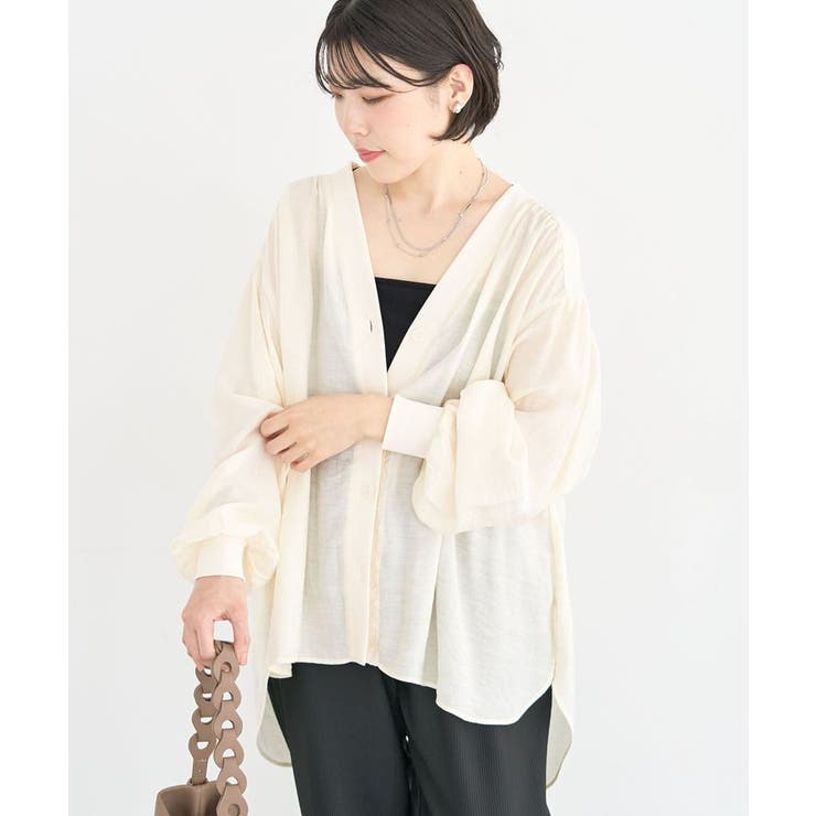 エクリュ | リブドッキングシアーシャツ | Green Parks 