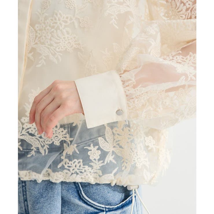 オーガン刺繍比翼シャツ | Green Parks  | 詳細画像11 