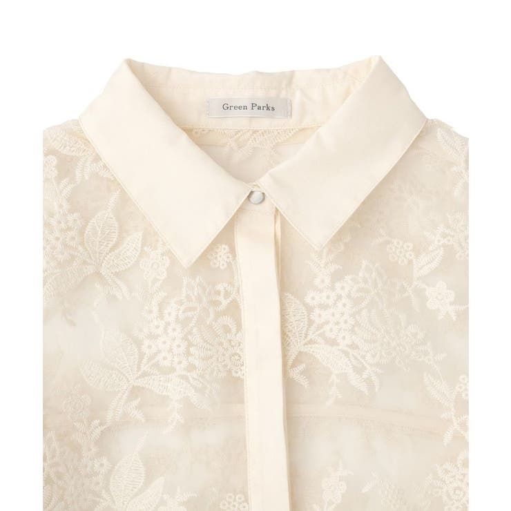 オーガン刺繍比翼シャツ | Green Parks  | 詳細画像14 