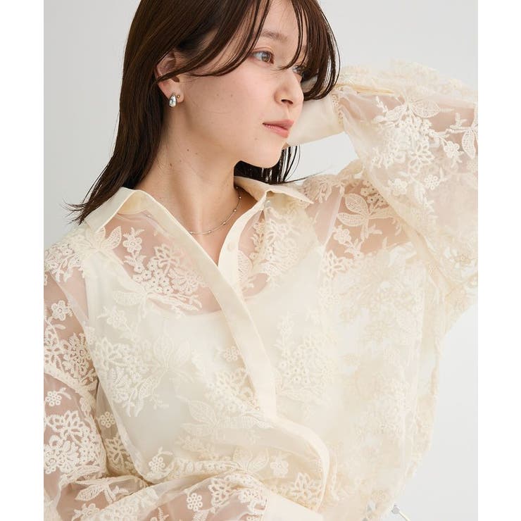 オーガン刺繍比翼シャツ | Green Parks  | 詳細画像5 