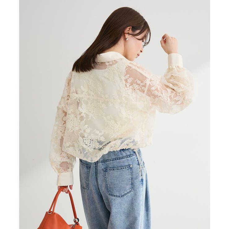 オーガン刺繍比翼シャツ | Green Parks  | 詳細画像9 