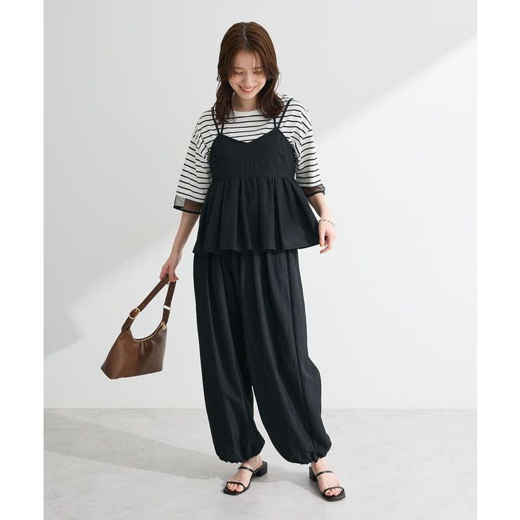 ブラック | SET２点キャミビスチェ+ワイドパンツ | Green Parks 