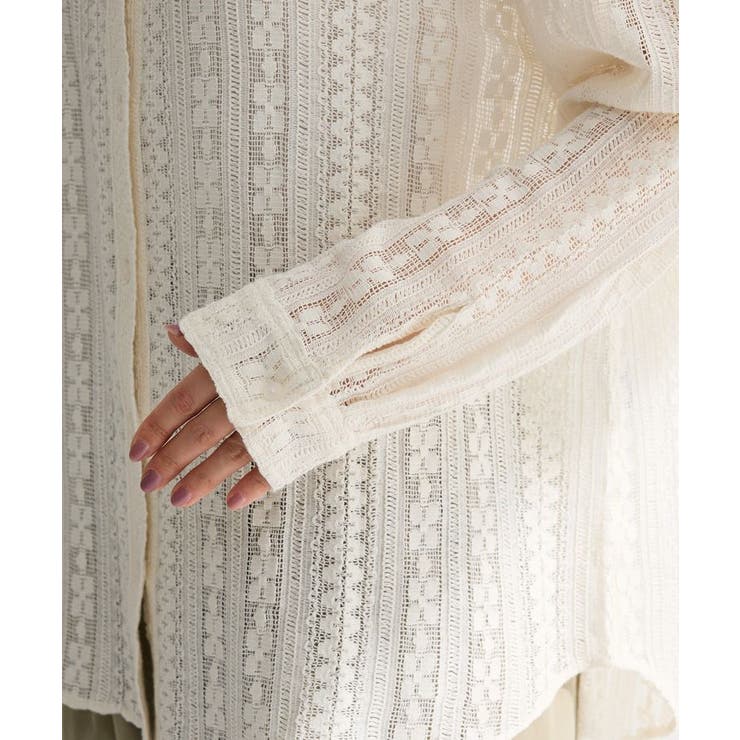 長袖レースシャツ | Green Parks  | 詳細画像9 