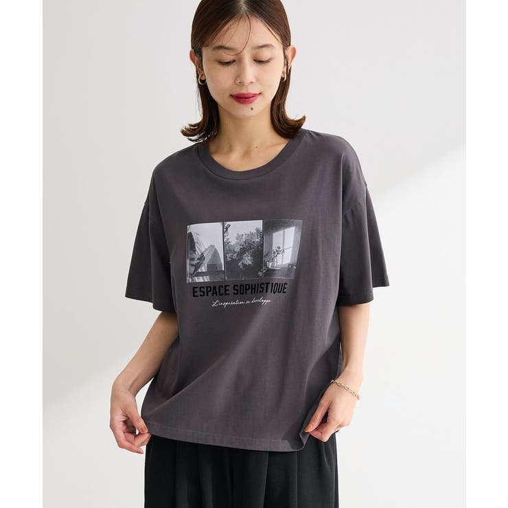 チャコールグレー | 【適ON】汗染み防止ボックスロゴTシャツ | Green Parks 