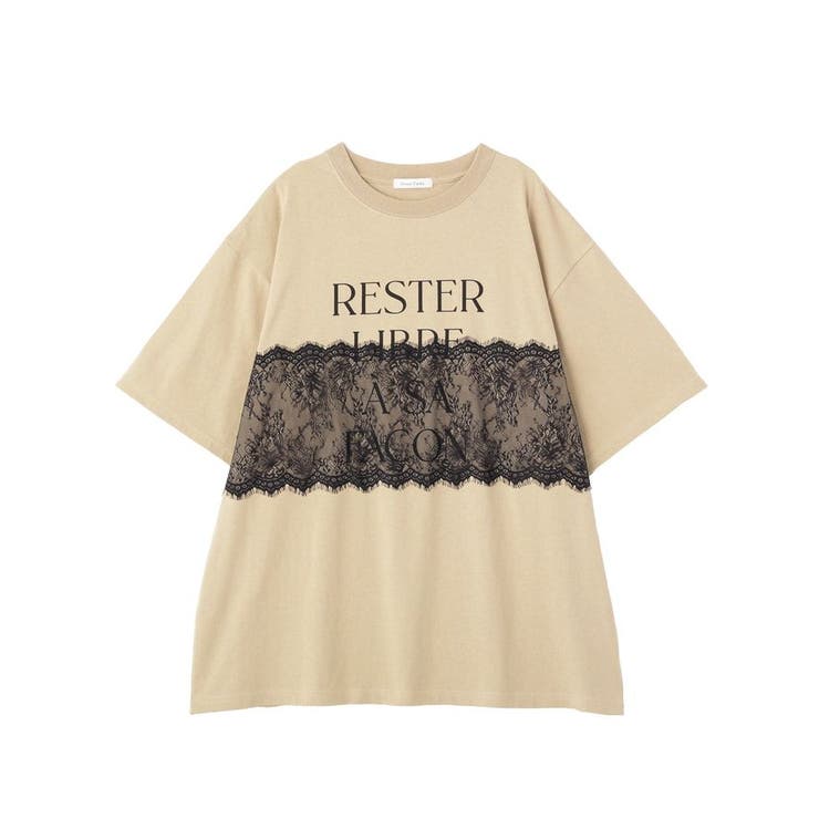 レースドッキングオーバーサイズロゴTシャツ | Green Parks  | 詳細画像39 