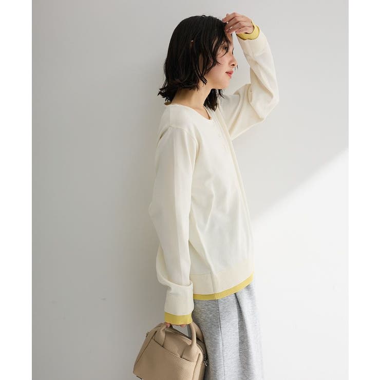 ヘンリーネックレイヤードニットプルオーバー | Green Parks  | 詳細画像5 