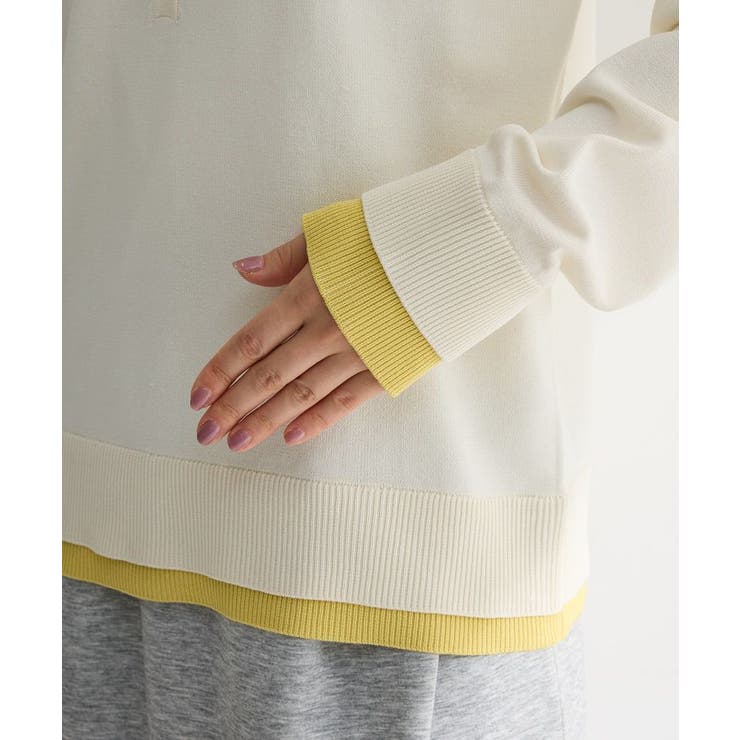 ヘンリーネックレイヤードニットプルオーバー | Green Parks  | 詳細画像8 