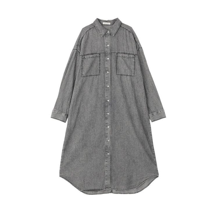 ブラック | シアーデニムシャツワンピース | Green Parks 