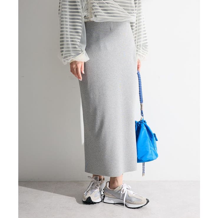 杢グレー | ニットタイトスカート | Green Parks 