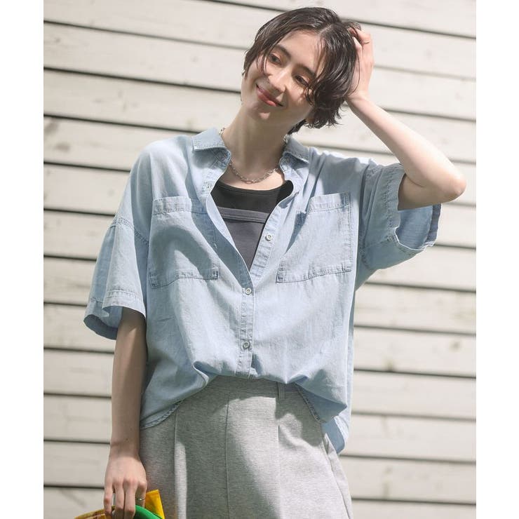 半袖シアーデニムシャツ | Green Parks  | 詳細画像6 