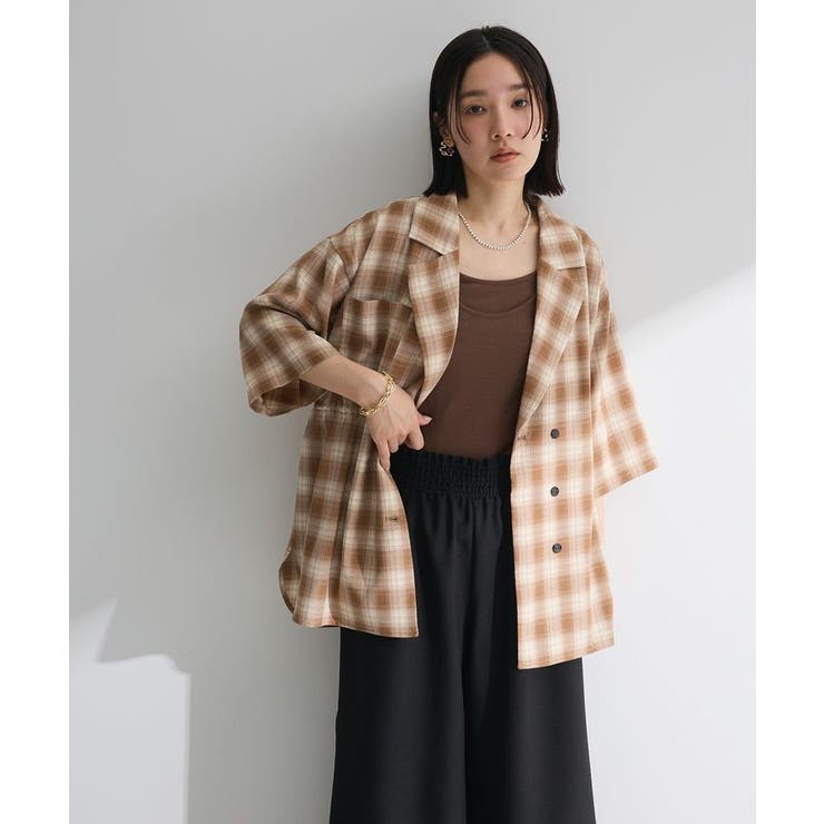 チェック5分袖ジャケット | Green Parks  | 詳細画像1 