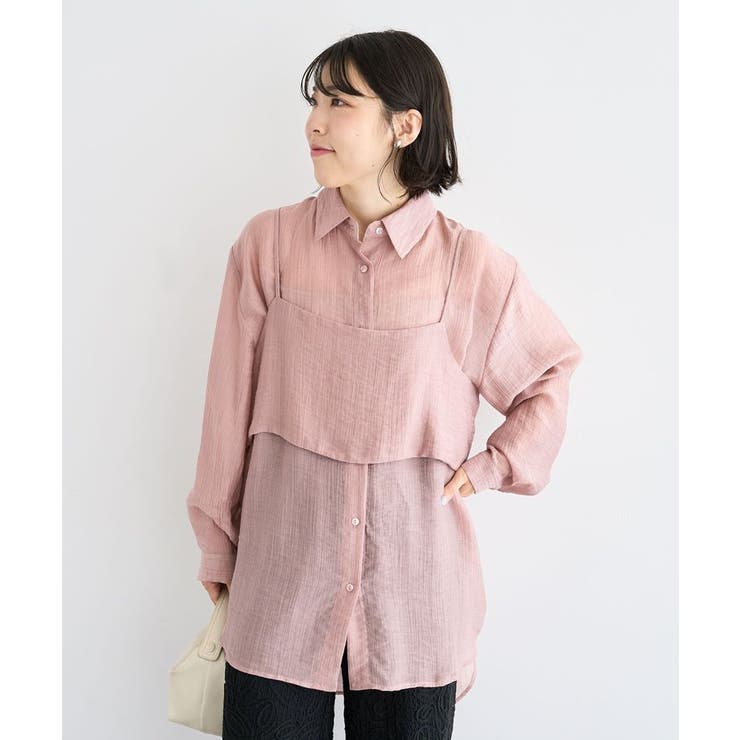 ピンク | SET2点シアーシャツ+ビスチェ | Green Parks 