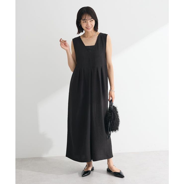 接触冷感麻調ゆったりサロペット | Green Parks  | 詳細画像2 