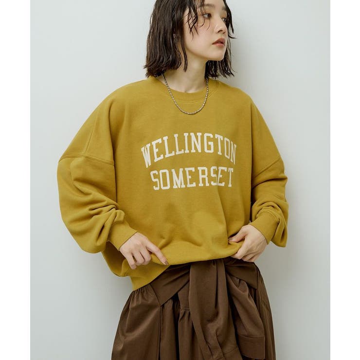 マスタード | オーバーサイズロゴ裏毛プルオーバー | Green Parks 