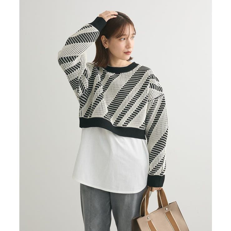 ・ELENCARE DUE ジャカードショートニット | Green Parks  | 詳細画像1 