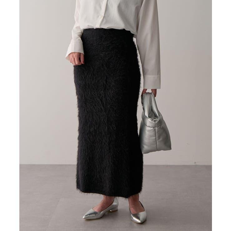 ブラック | ・Petit Fleur シャギーニットスカート | Green Parks 
