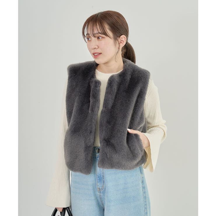 ELENCARE DUE フォックス調ファーベスト[品番：GRPW0047117]｜Green