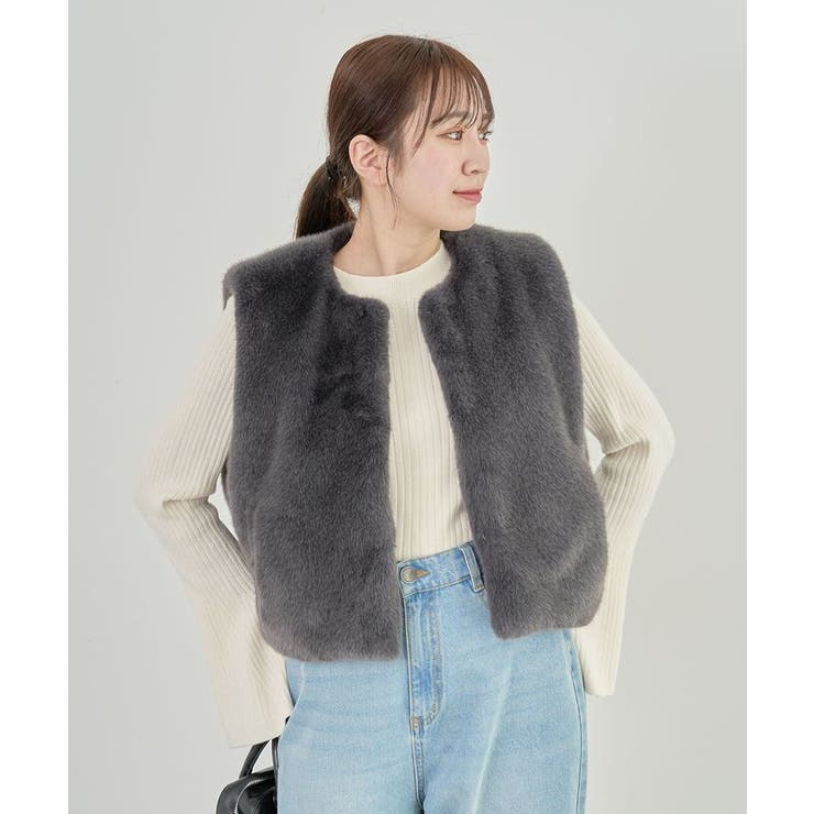 ELENCARE DUE フォックス調ファーベスト[品番：GRPW0047117]｜Green