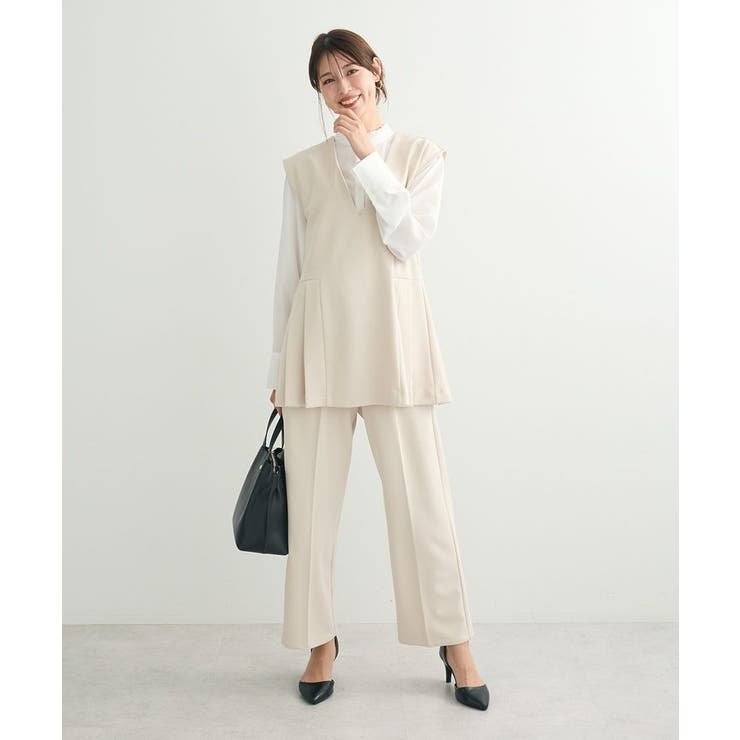 Petit Fleur  グリーンパークス　サイドプリーツベストスーツ グリーン パークス Green Parks ・Petit Fleur サイドプリーツ