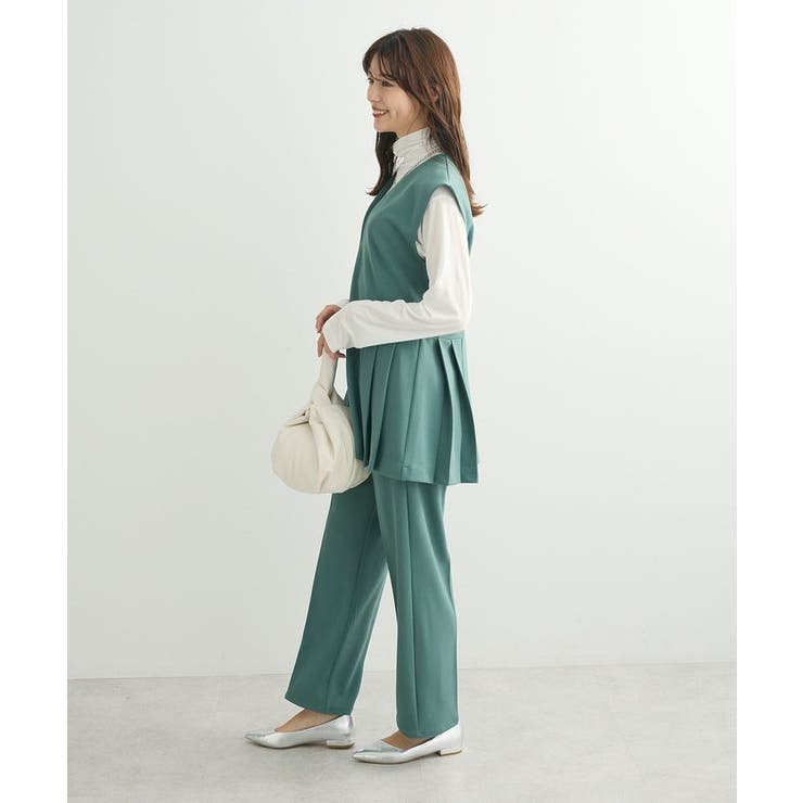 Petit Fleur  グリーンパークス　サイドプリーツベストスーツ グリーン パークス Green Parks ・Petit Fleur サイドプリーツ