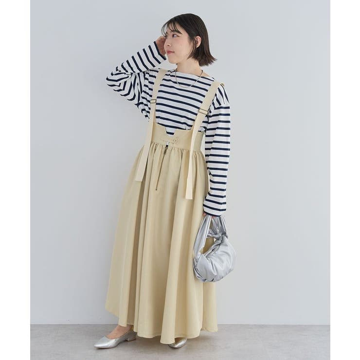 ベージュ | ・DOUBLE FLAGS サスペンダーミリタリースカート | Green Parks 