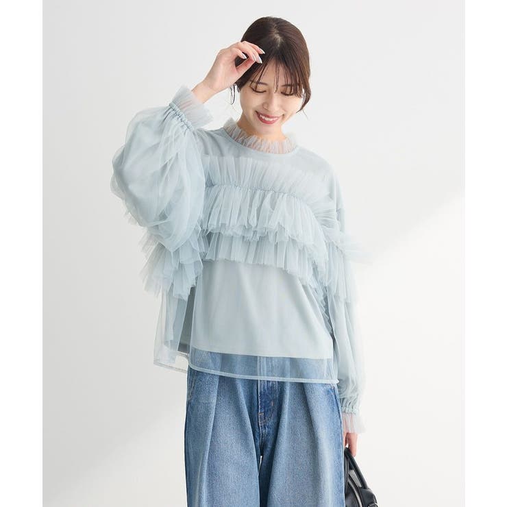 ミント | ・ELENCARE DUE チュールドッキングブラウス | Green Parks 