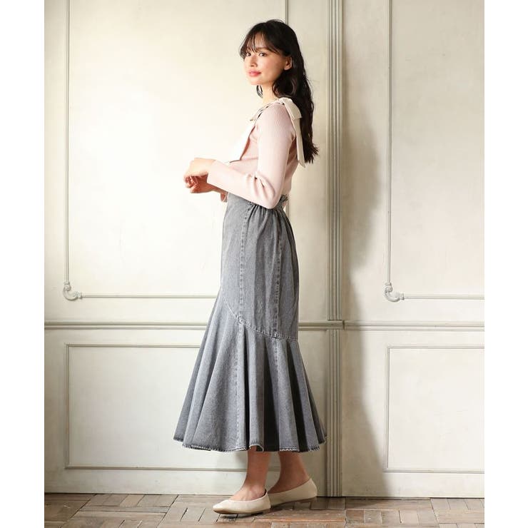 ELENCARE DUE デニムマーメイドスカート[品番：GRPW0047805]｜Green