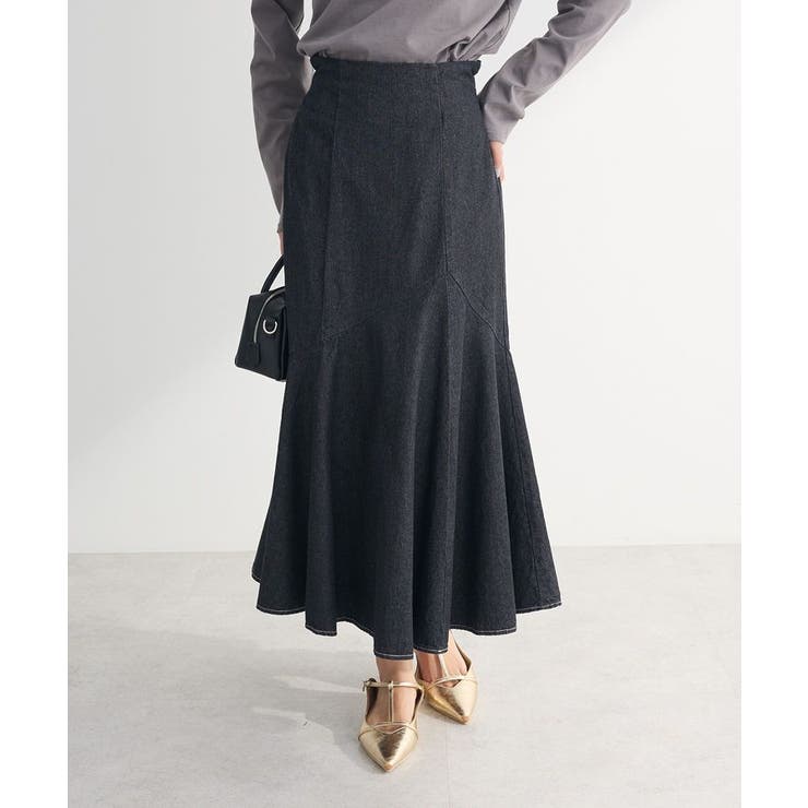 ELENCARE DUE デニムマーメイドスカート[品番：GRPW0047805]｜Green