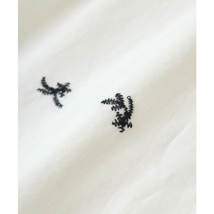 □ESCAR バイカラー刺繍ワイドイージーパンツ[品番:GRPW0048051 □ESCAR バイカラー刺繍ワイドイージーパンツ[品番:GRPW0048051