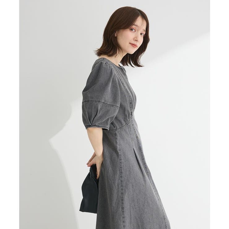 グリーンノート green nout デニム ロング ワンピース ウエストベルト グリーンノート green nout デニム ロング ワンピース ウエスト