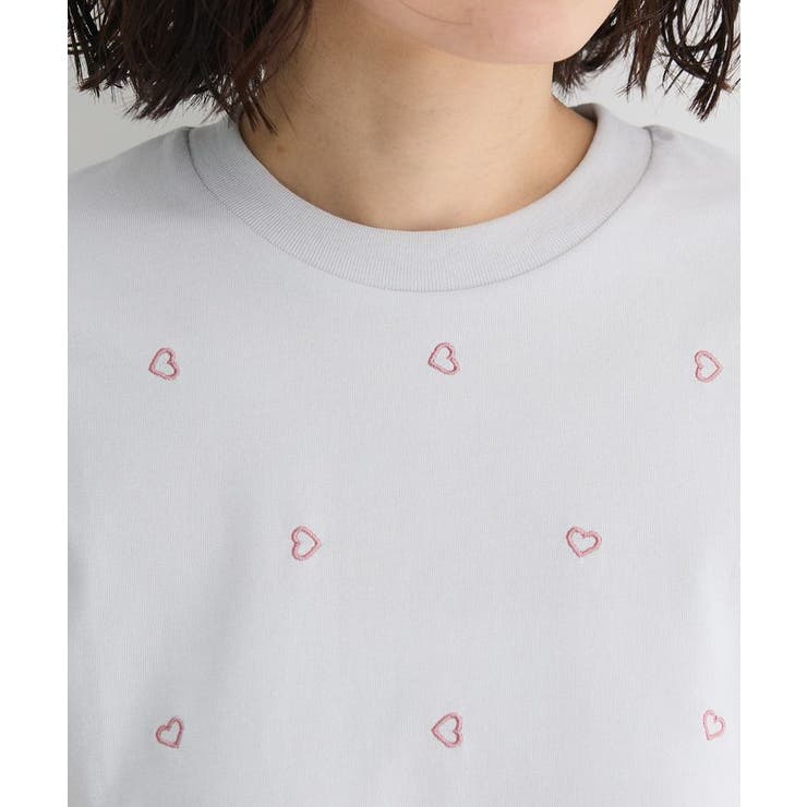 ・DOUBLE FLAGS ハート総柄刺繍TEE | Green Parks  | 詳細画像7 