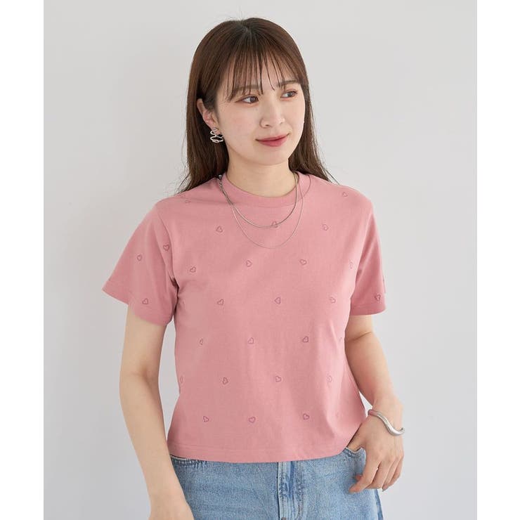 ・DOUBLE FLAGS ハート総柄刺繍TEE | Green Parks  | 詳細画像13 