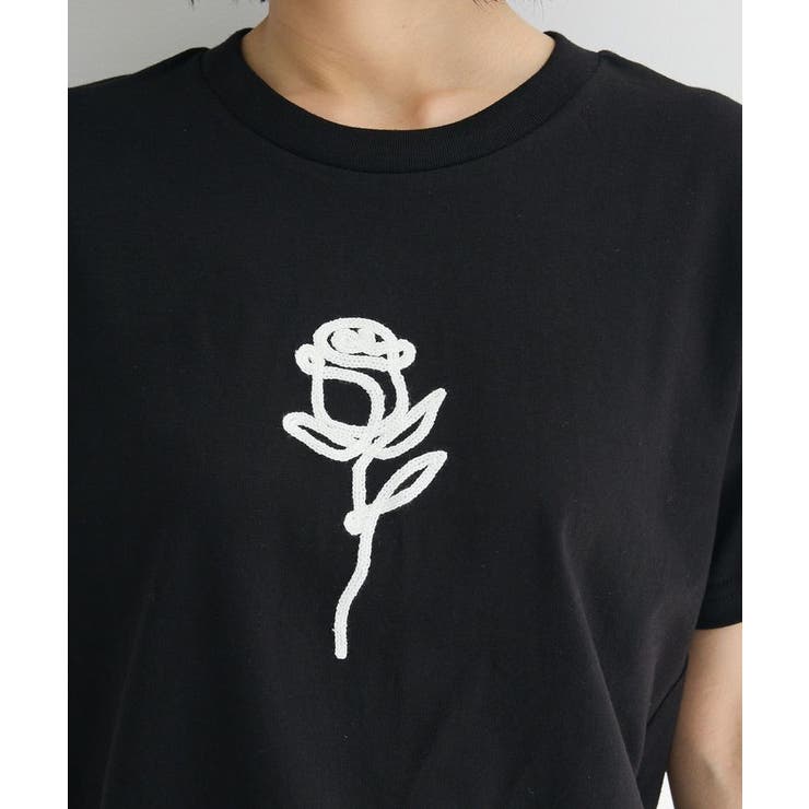 ・DOUBLE FLAGS ローズチェーン刺繍TEE | Green Parks  | 詳細画像9 