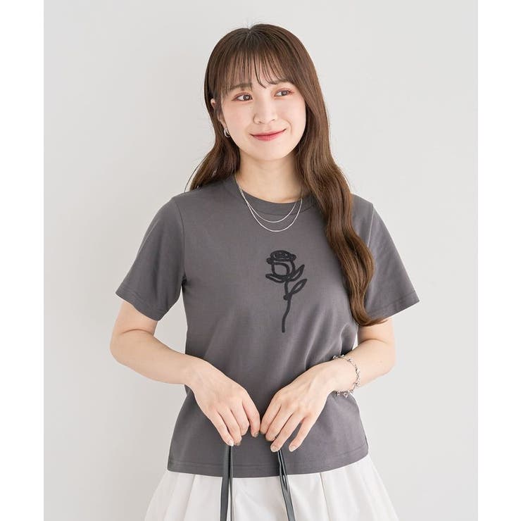 ・DOUBLE FLAGS ローズチェーン刺繍TEE | Green Parks  | 詳細画像14 
