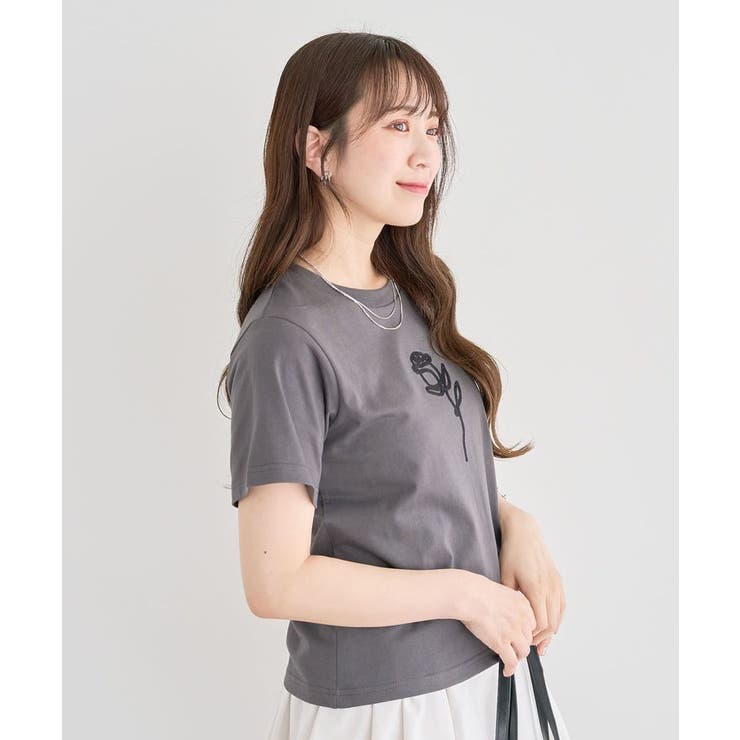 ・DOUBLE FLAGS ローズチェーン刺繍TEE | Green Parks  | 詳細画像15 