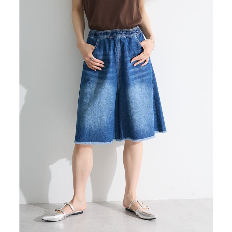 ・DOUBLE FLAGS ワイドデニムハーフパンツ | Green Parks  | 詳細画像1 