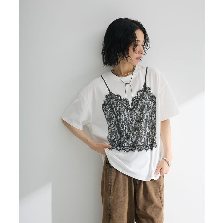 オフホワイト | ・SUGAR SPOON トロンプルイユTEE | Green Parks 