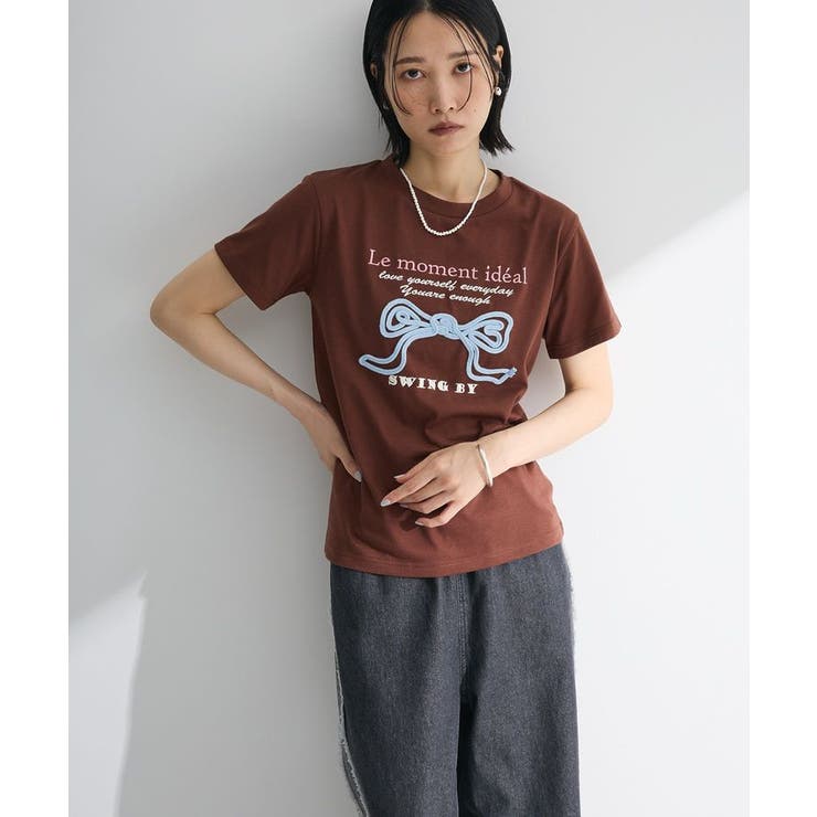 ・swing by リボンモチーフコード刺繍TEE | Green Parks  | 詳細画像6 