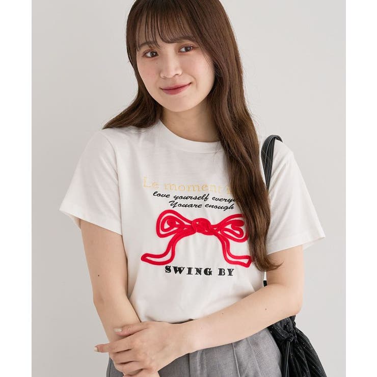 ・swing by リボンモチーフコード刺繍TEE | Green Parks  | 詳細画像20 