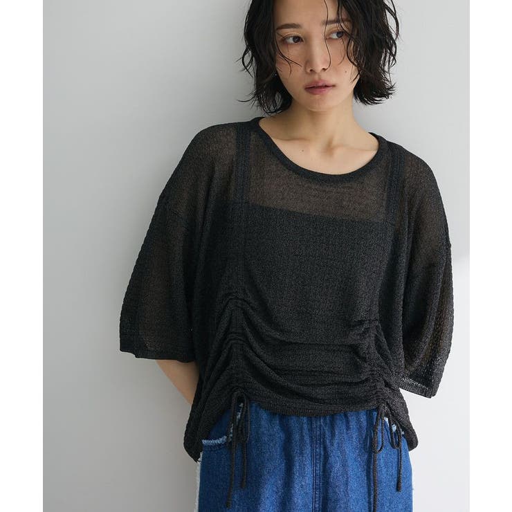 ブラック | ・ELENCARE DUE シャーリングシアーニット | Green Parks 